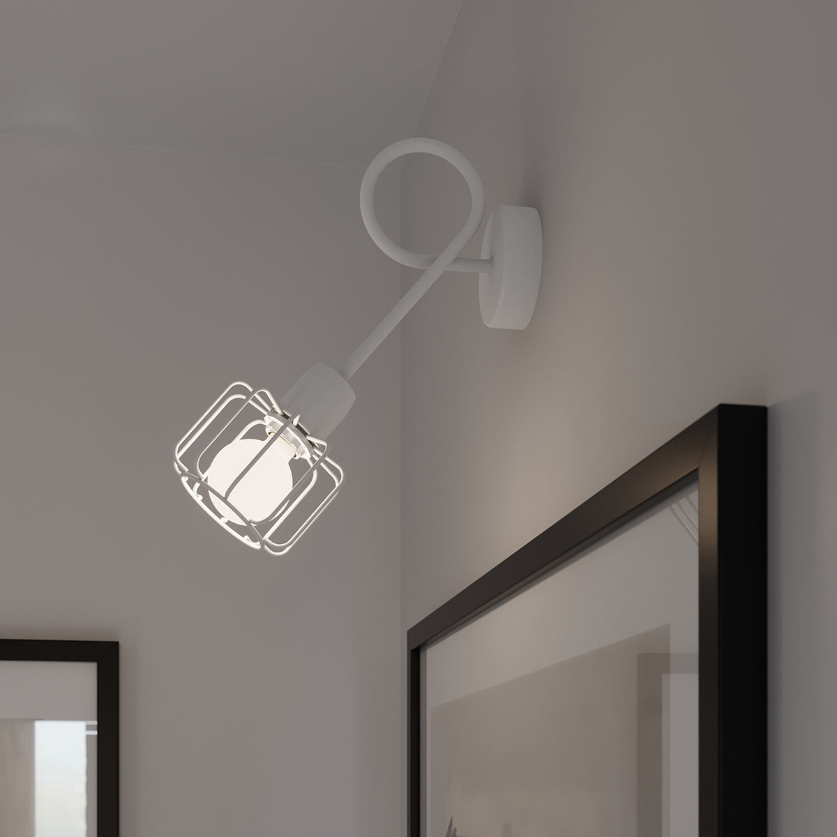 Beluci - Aplique de Pared - 1-Light - Blanco - Acero - E14 - IP20 - Bombilla No Incluida