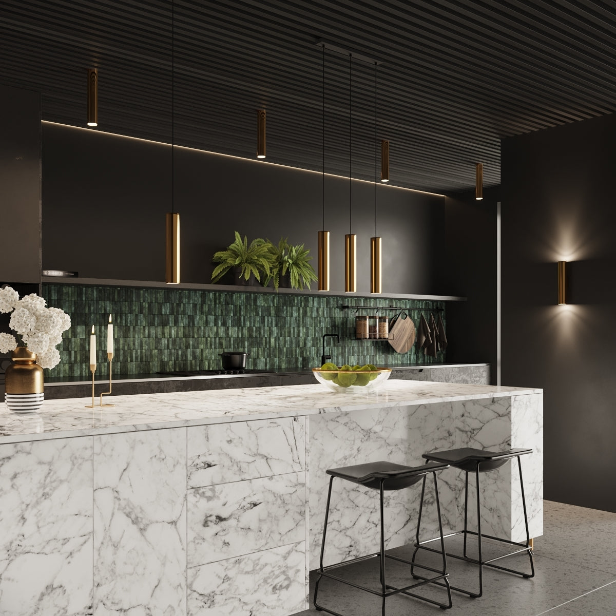 Lagos - Pendant Light - 1-Light - Oro Pulido - Acero - GU10 LED - Dia 8 cm - IP20