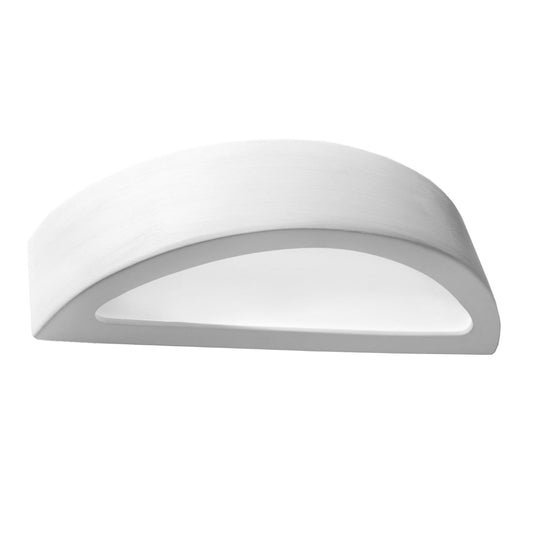 Atena - Aplique de Cerámica - Blanco - 1-Luz LED - Cerámica y Cristal - IP20 - E27 - 40,5 x 14,5 x 10 cm