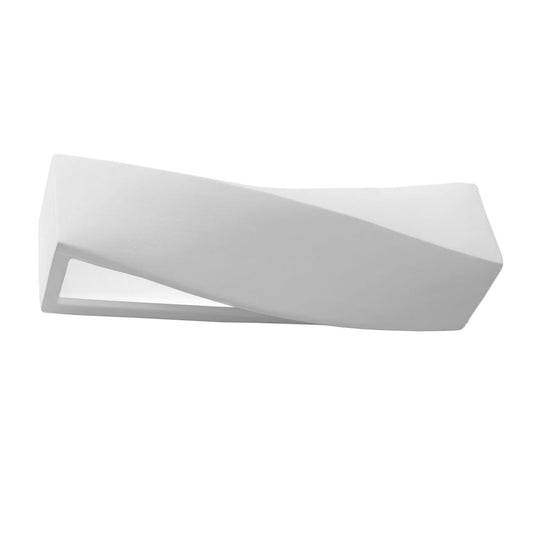 Luzara - Aplique de Pared - 1-Light - Blanco - Cerámica Cristal - E27 LED IP20 - Bombilla No Incluida - 42 x 12 x 14 cm