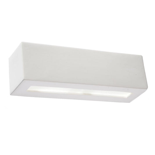 Candelaria - Aplique de Pared - 1-Luz Blanca Cerámica con Cristal - E27 LED Max 15W - IP20 - 32,5 cm - Vega