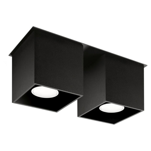 Luzara - Ceiling Light - 2-Light - Black Aluminum - GU10 - Bombilla No Incluida - IP20 - 26 x 11 x 12 cm