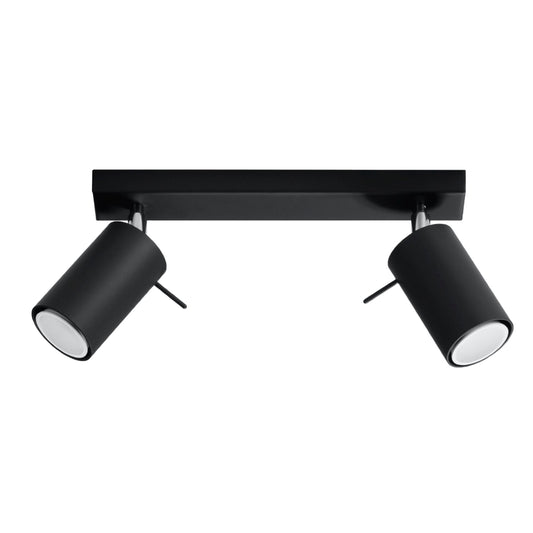 Luzara - Lámpara de Techo - 2-Light - Negra - Acero - GU10 - 2x10W LED - IP20 - Bombilla No Incluida - 30x6x16 cm