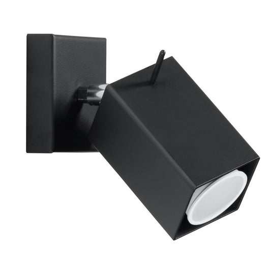 Luzara - Aplique de Pared - 1-Light Negro Acero Moderno - GU10 - IP20 - 8/16/8 cm