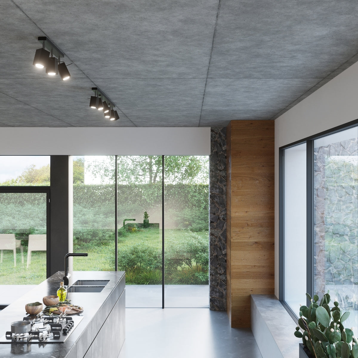 Luzara - Ceiling Light - 3-Light - Black - Steel Modern - GU10 - IP20 - Merida