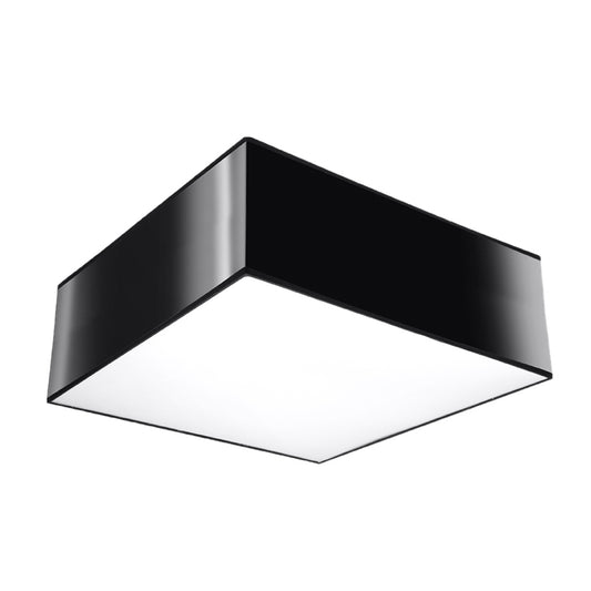 Horus - Lámpara de Techo - 1-Light - Negro - PVC - Cuadrada - IP20 - Bombilla No Incluida - 25 x 25 x 11 cm