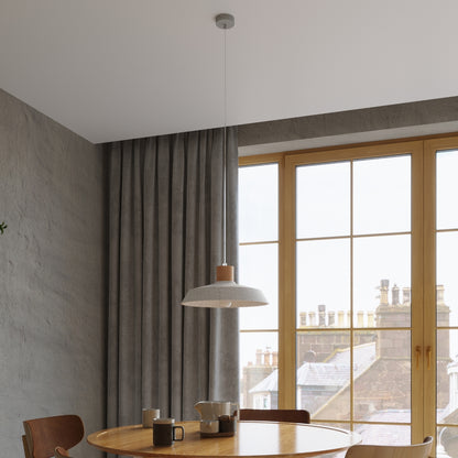 AFRA - Lámpara Colgante - 1-Luz - Gris - Hormigón y Madera - IP20 - Fuente De Luz No Incluida - Dimensiones 40x40x115 cm