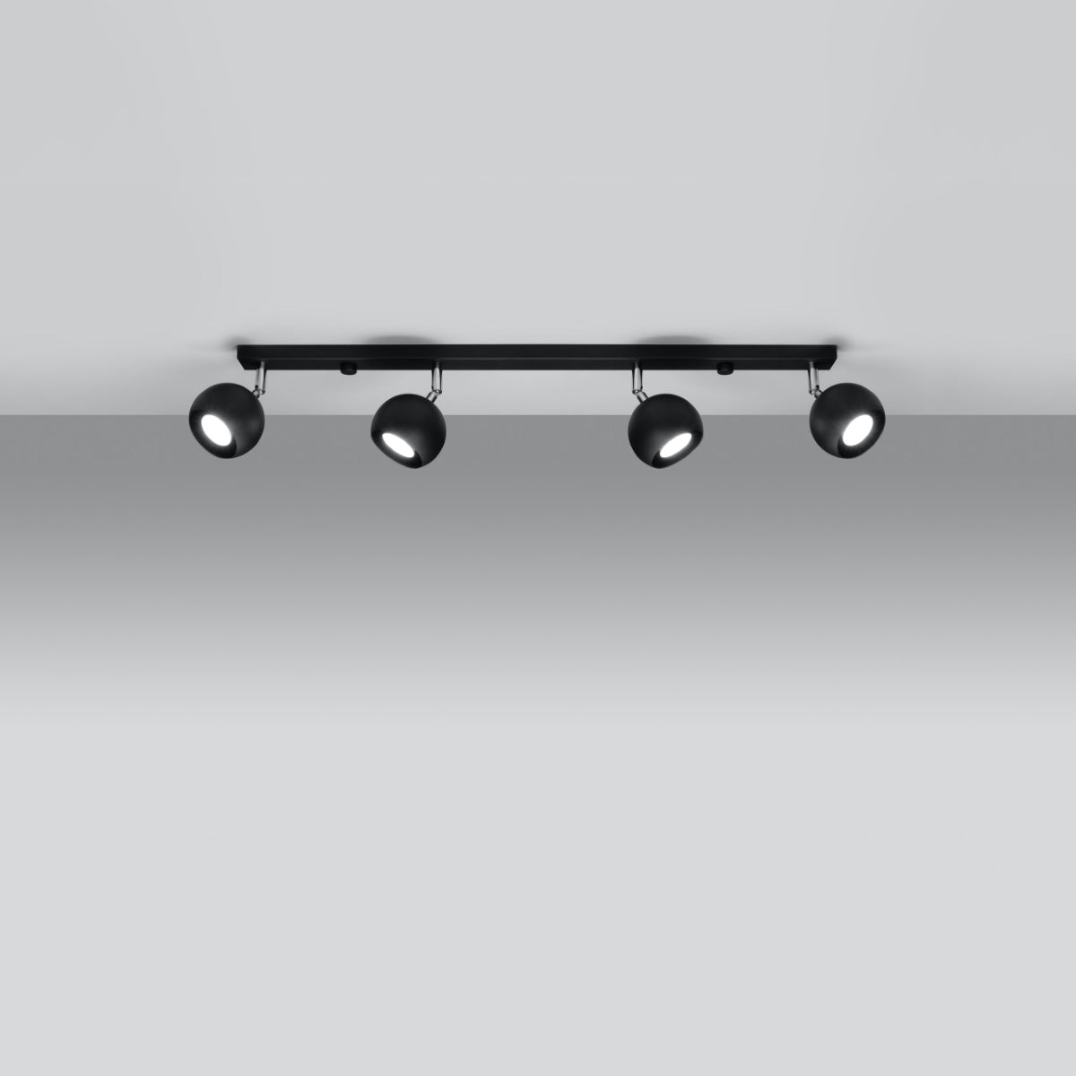 Luzara - Lámpara de Techo - 4-Light - Negra - Acero - GU10 - IP20 - 80 x 10 x 16 cm