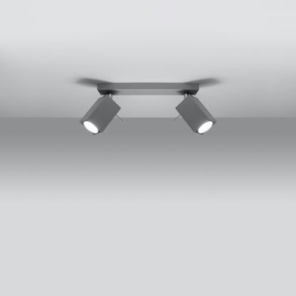 Lámpara de Techo Mérida 2 Gris - 2-Light - Gris Moderno - Acero - IP20 - 30 x 6 x 16 cm