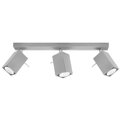 Merida - Lámpara de Techo - 3-Light - Gris - Acero - GU10 - IP20 - LED - 45x6x16 cm