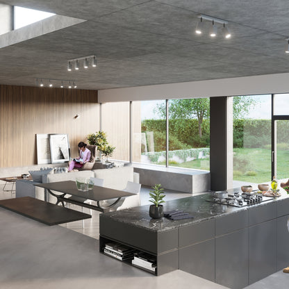 Merida - Lámpara de Techo - 3-Light - Gris - Acero - GU10 - IP20 - LED - 45x6x16 cm