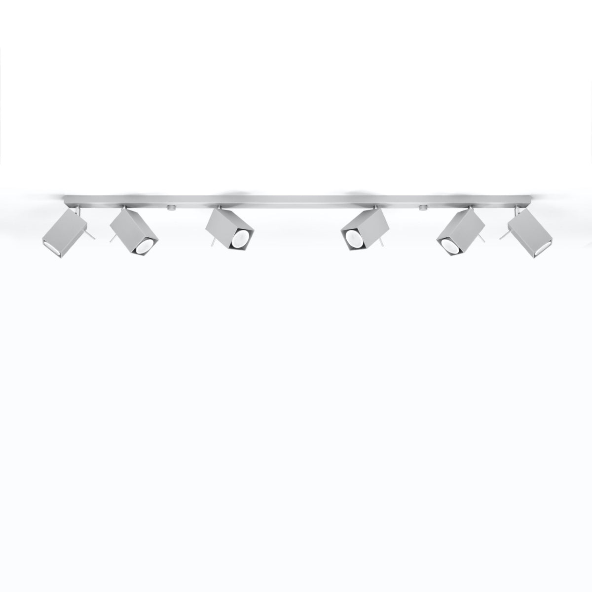 Marbella Lux - Ceiling Light - 6-Light Gris - Acero Moderno - Pantallas Ajustables - GU10 - Mérida - 118 cm
