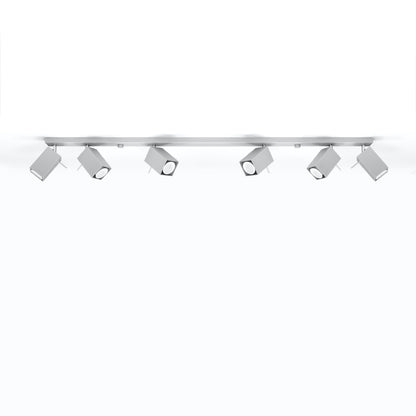 Marbella Lux - Ceiling Light - 6-Light Gris - Acero Moderno - Pantallas Ajustables - GU10 - Mérida - 118 cm