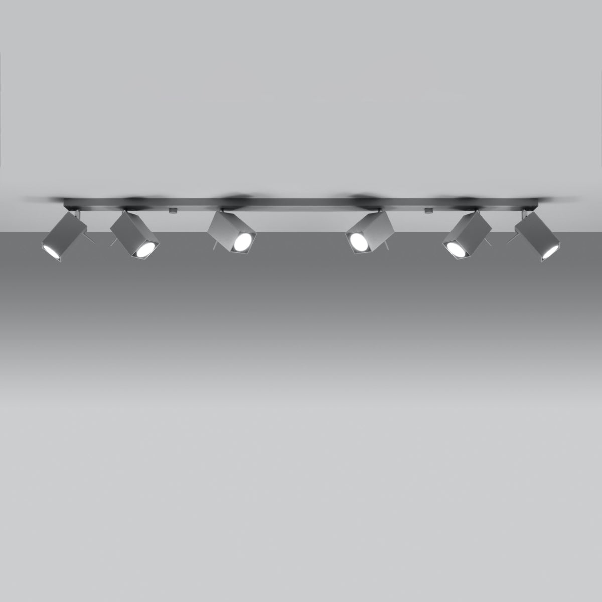 Marbella Lux - Ceiling Light - 6-Light Gris - Acero Moderno - Pantallas Ajustables - GU10 - Mérida - 118 cm