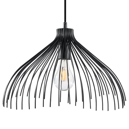 Luzara - Pendant Light - 1-Light - Black - Steel - E27 - IP20 - Bulb Not Included - 40x40x125 cm