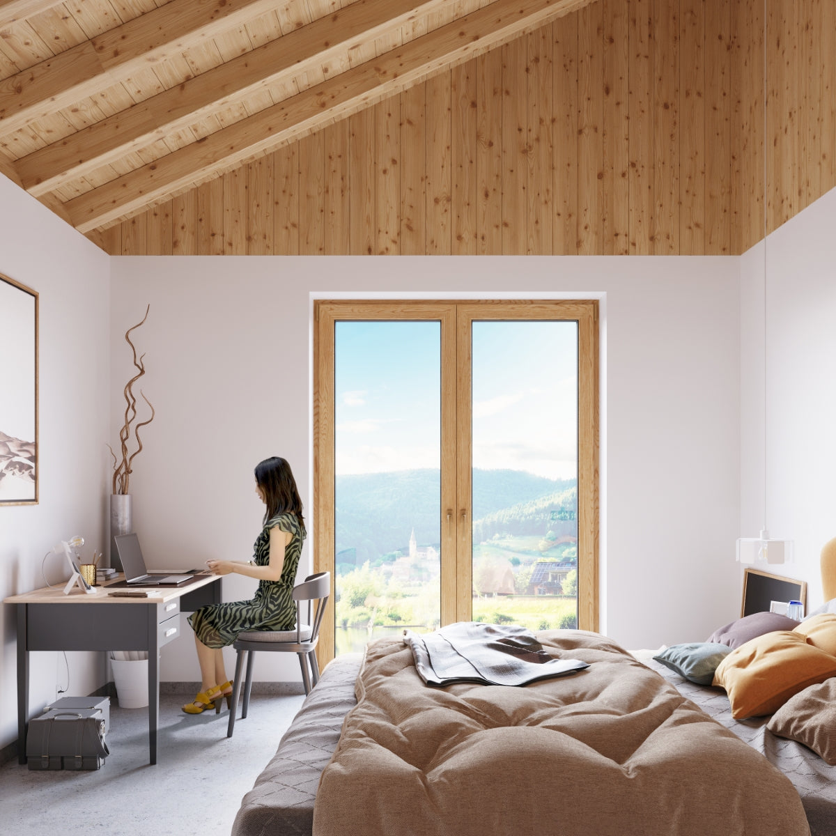 Luzara - Lámpara de Mesa - 1-Light - Blanco - Acero Moderno - E27 - IP20 - Dimensiones 25x13x24 cm - Incline