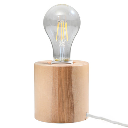 Luzara - Lámpara de Escritorio - 1-Light - Madera Natural - Madera - E27 LED 15W - IP20 - 10 cm