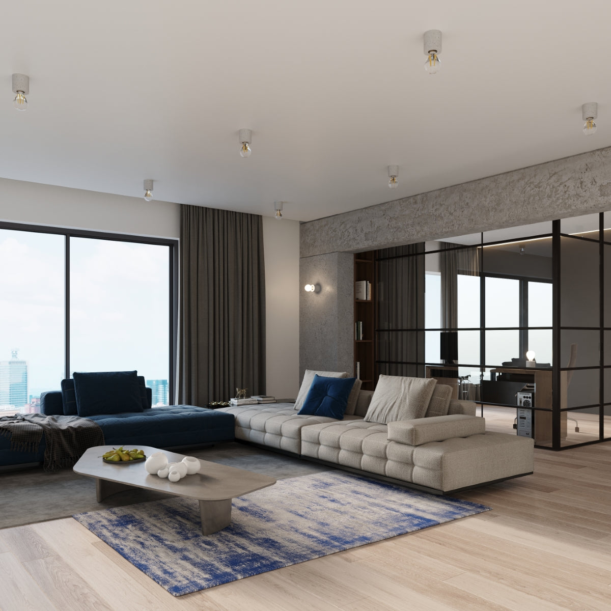 Salgado - Lámpara de Mesa - 1-Light - Gris Hormigón - Industrial Minimalista - E27 - IP20 - 10 cm