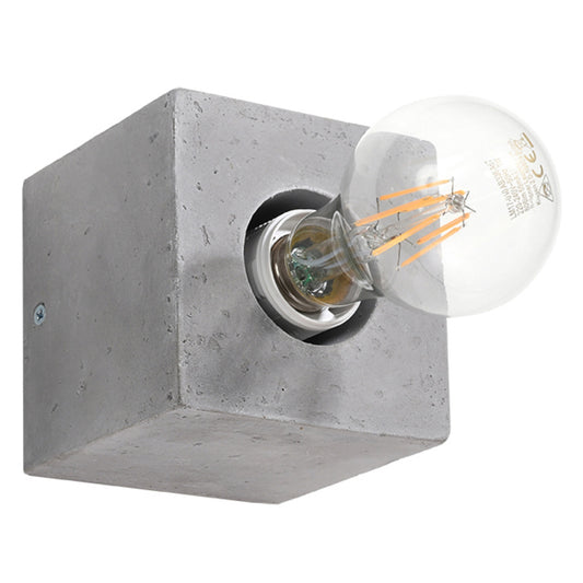 Ariz - Aplique de Pared - 1-Luz - Gris Hormigón - E27 - IP20 - Fuente de Luz No Incluida - Dimensiones 10 x 10 x 10 cm