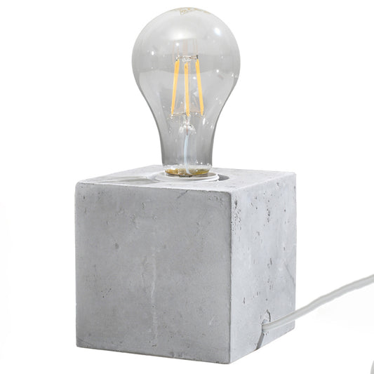 Ariz - Lámpara de Mesa - 1-Luz LED - Gris - Hormigón - E27 - IP20 - 10x10x10 cm