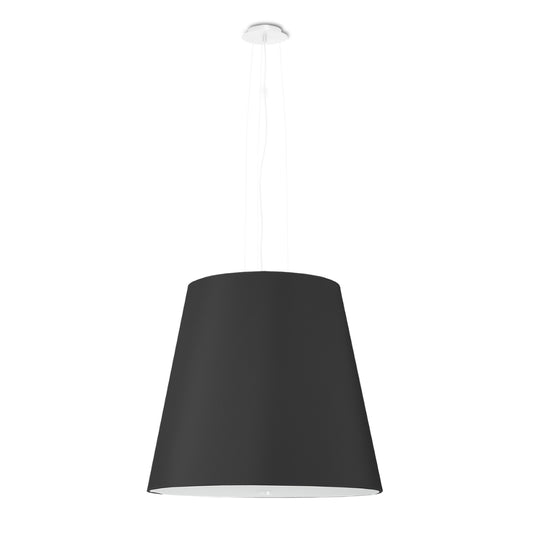 Luzara - Pendant Light - 3-Light - Negra - Tela, Cristal, Acero - Geneve 50 - 50/50/140 cm