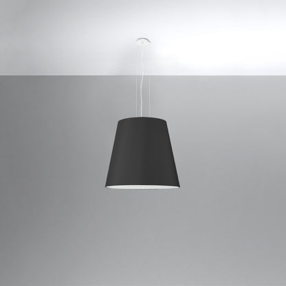 Luzara - Pendant Light - 3-Light - Negra - Tela, Cristal, Acero - Geneve 50 - 50/50/140 cm
