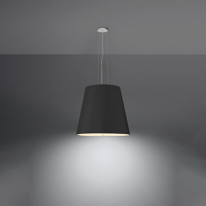 Luzara - Pendant Light - 3-Light - Negra - Tela, Cristal, Acero - Geneve 50 - 50/50/140 cm