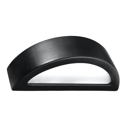 Atena - Aplique de Pared - 1-Light - Negro - Cerámica y Cristal - E27 - IP20 - Bombilla No Incluida - 40,5 cm