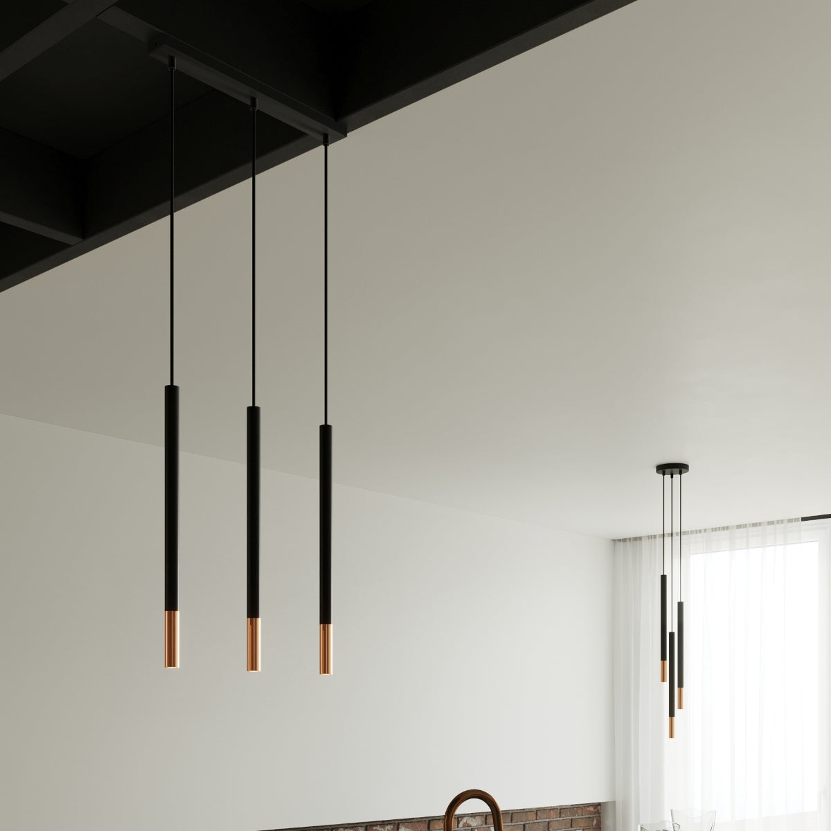 Mozaica - Pendant Light - 1-Light - Negro/Cobre - Acero - G9 LED - IP20 - Altura 100 cm