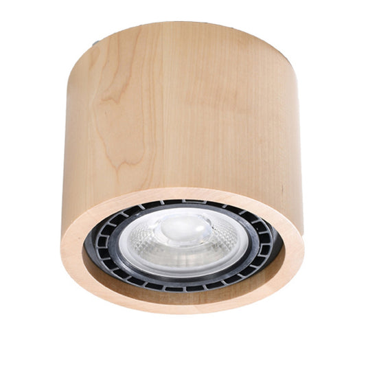 Luzara - Plafón - 1-Light - Madera Natural - Madera Minimalista - GU10 - 10W - IP20 - 14 cm - BASIC
