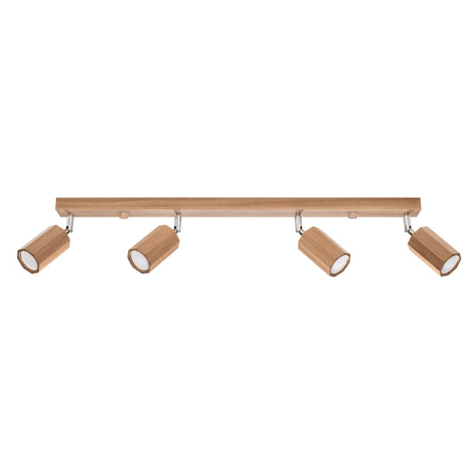 ZEKE - Lámpara de Techo - 4-Light - Roble - Madera - GU10 - IP20 - No Incluye Bombillas - 80 cm