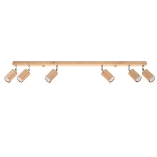 Berg - Lámpara de Techo - 6-Light - Madera Natural - GU10 - LED - 120 cm - Pantallas Móviles - Peach Puff