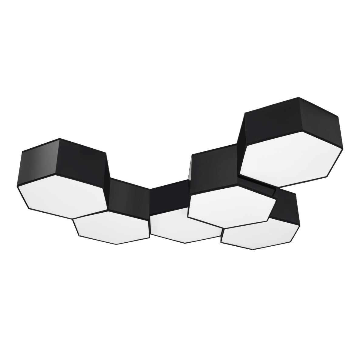 Sunde - Ceiling Light - 2-Light - Negra - PVC Modern Hexagonal - E27 - IP20 - 30,5 x 26,5 x 13,5 cm