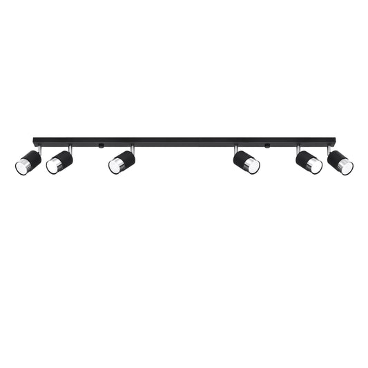 Luzara - Lámpara de Techo - 6-Light - Negro Cromo - Acero - GU10 - IP20 - 117 cm