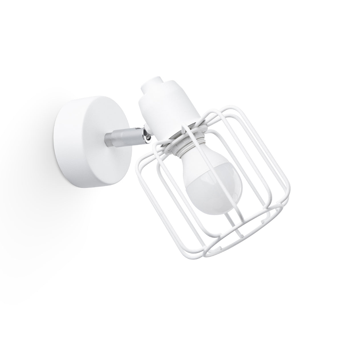 Beluci - Aplique de Pared - 1-Light - Blanco - Acero - E14 - IP20 - Bombilla No Incluida