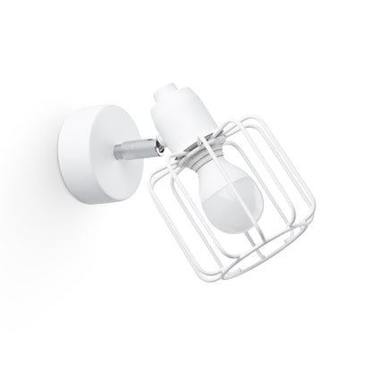 Beluci - Aplique de Pared - 1-Light - Blanco - Acero - E14 - IP20 - Bombilla No Incluida