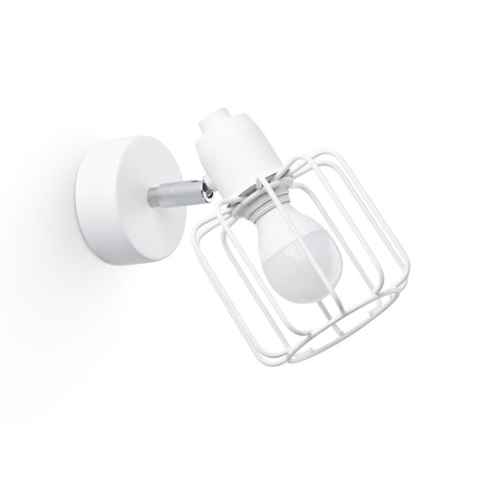 Beluci - Aplique de Pared - 1-Light - Blanco - Acero - E14 - IP20 - Bombilla No Incluida