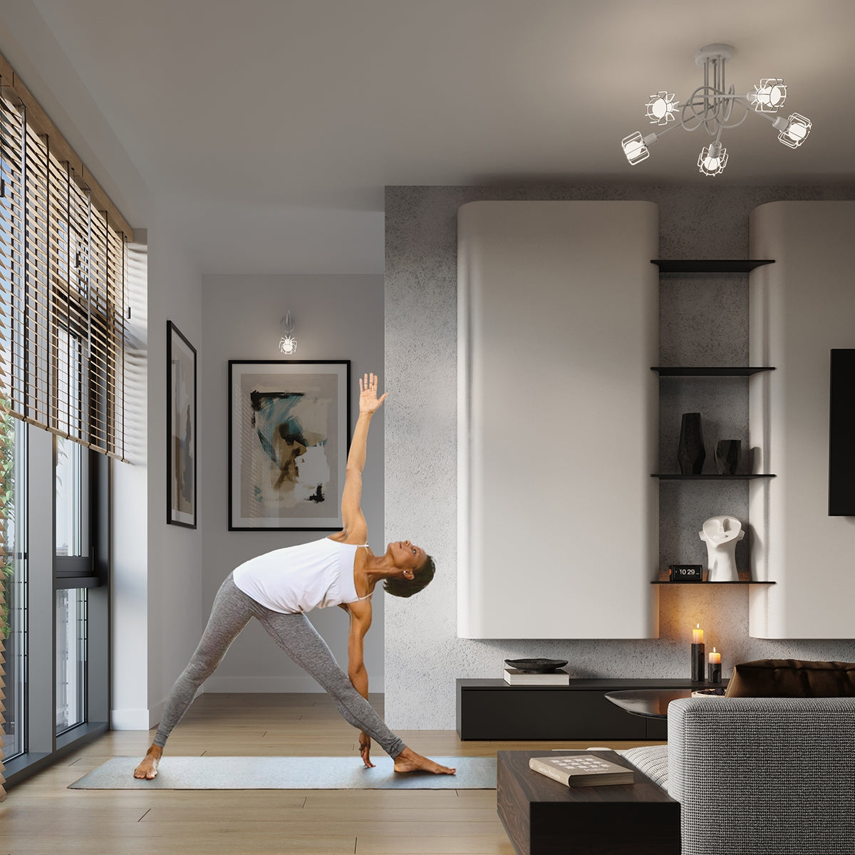 Beluci - Aplique de Pared - 1-Light - Blanco - Acero - E14 - IP20 - Bombilla No Incluida