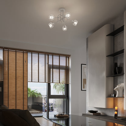 Beluci - Aplique de Pared - 1-Light - Blanco - Acero - E14 - IP20 - Bombilla No Incluida