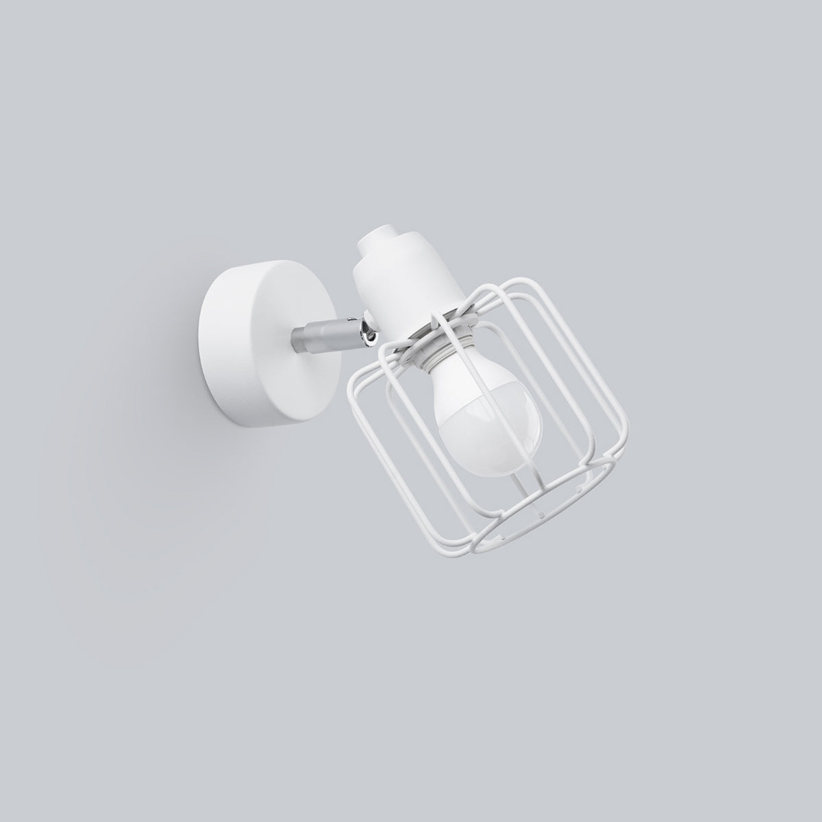 Beluci - Aplique de Pared - 1-Light - Blanco - Acero - E14 - IP20 - Bombilla No Incluida