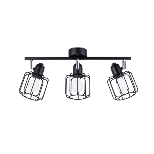 Beluci - Ceiling Light - 3-Light - Black Steel - Industrial - E14 3x Max 10W LED - IP20 - 48x17x19 cm