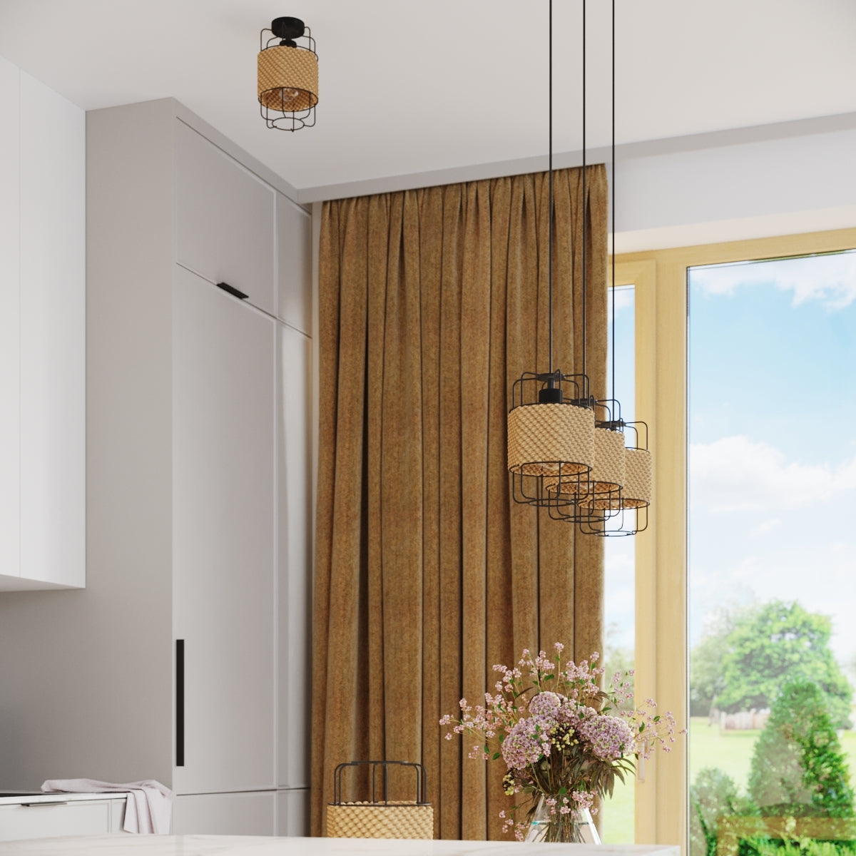 Luzara - Lámpara de Mesa - 1-Light - Black - Acero/Cuerda - IP20 - 15 x 15 x 25 cm