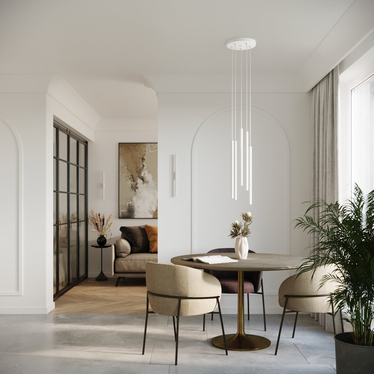 Luzara - Pendant Light - 2-Light - White - Steel - Modern - G9 LED - IP20 - 230V