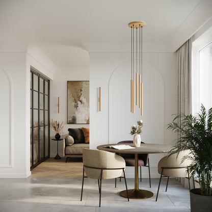 Luzara - Lámpara Colgante - 2-Light Dorado Metal - LED - IP20 - 230V 50Hz - Longitud 118 cm