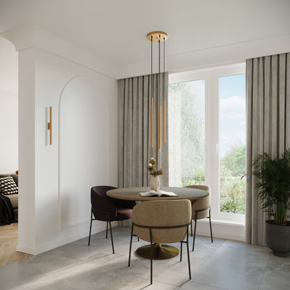 Luzara - Lámpara Colgante - 2-Light Dorado Metal - LED - IP20 - 230V 50Hz - Longitud 118 cm