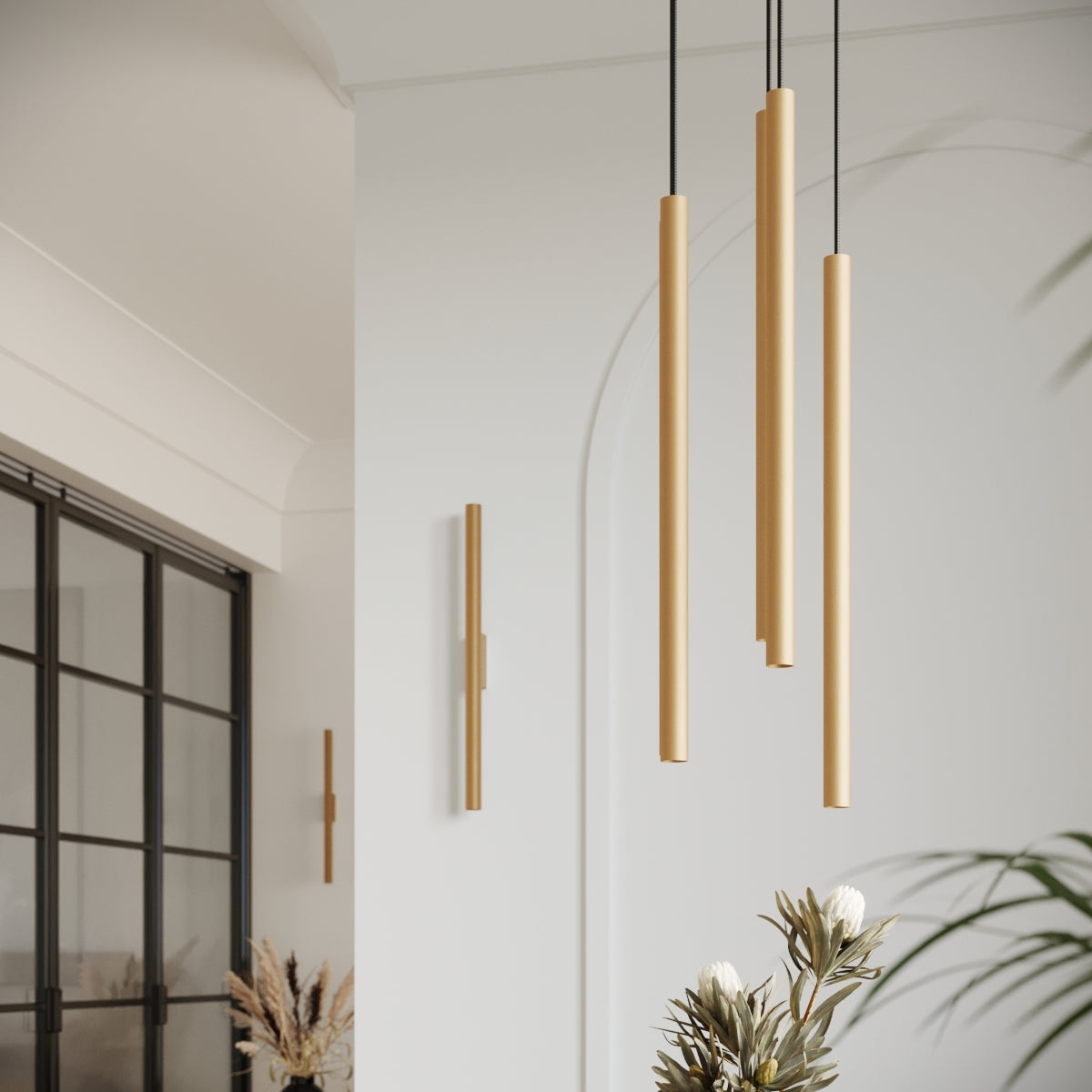 Luzara - Lámpara Colgante - 2-Light Dorado Metal - LED - IP20 - 230V 50Hz - Longitud 118 cm