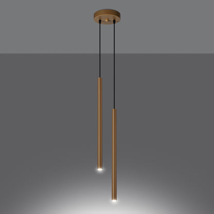 Luzara - Lámpara Colgante - 2-Light Dorado Metal - LED - IP20 - 230V 50Hz - Longitud 118 cm