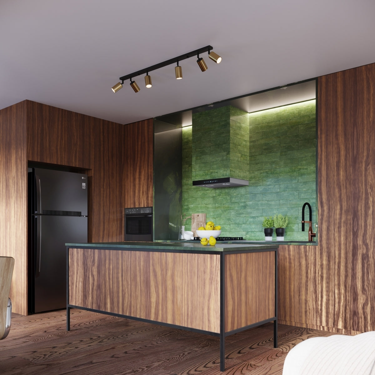 Winx - Lámpara de Techo - 2-Light - Negro Dorado - Acero - GU10 - IP20 - Iluminación de Interior - Diseño Minimalista