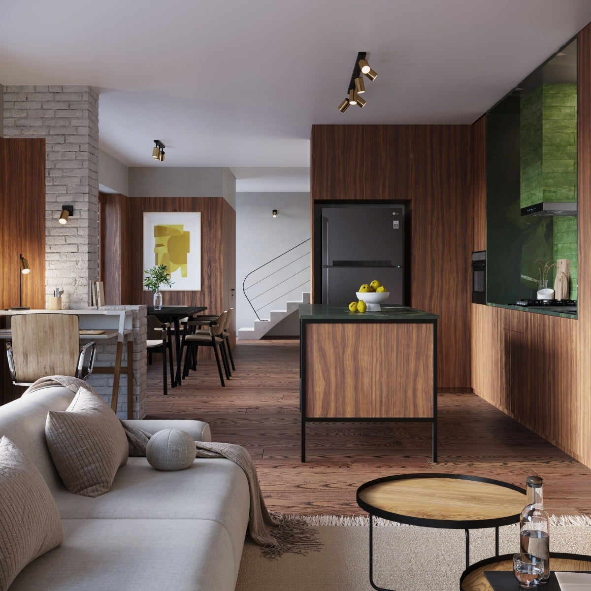 Winx - Lámpara de Techo - 2-Light - Negro Dorado - Acero - GU10 - IP20 - Iluminación de Interior - Diseño Minimalista