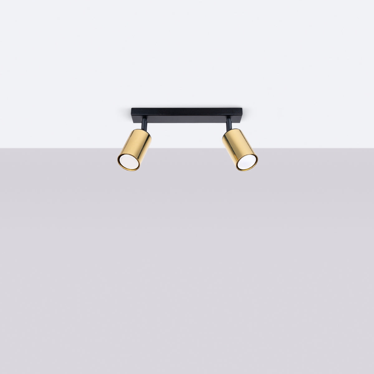 Winx - Lámpara de Techo - 2-Light - Negro Dorado - Acero - GU10 - IP20 - Iluminación de Interior - Diseño Minimalista